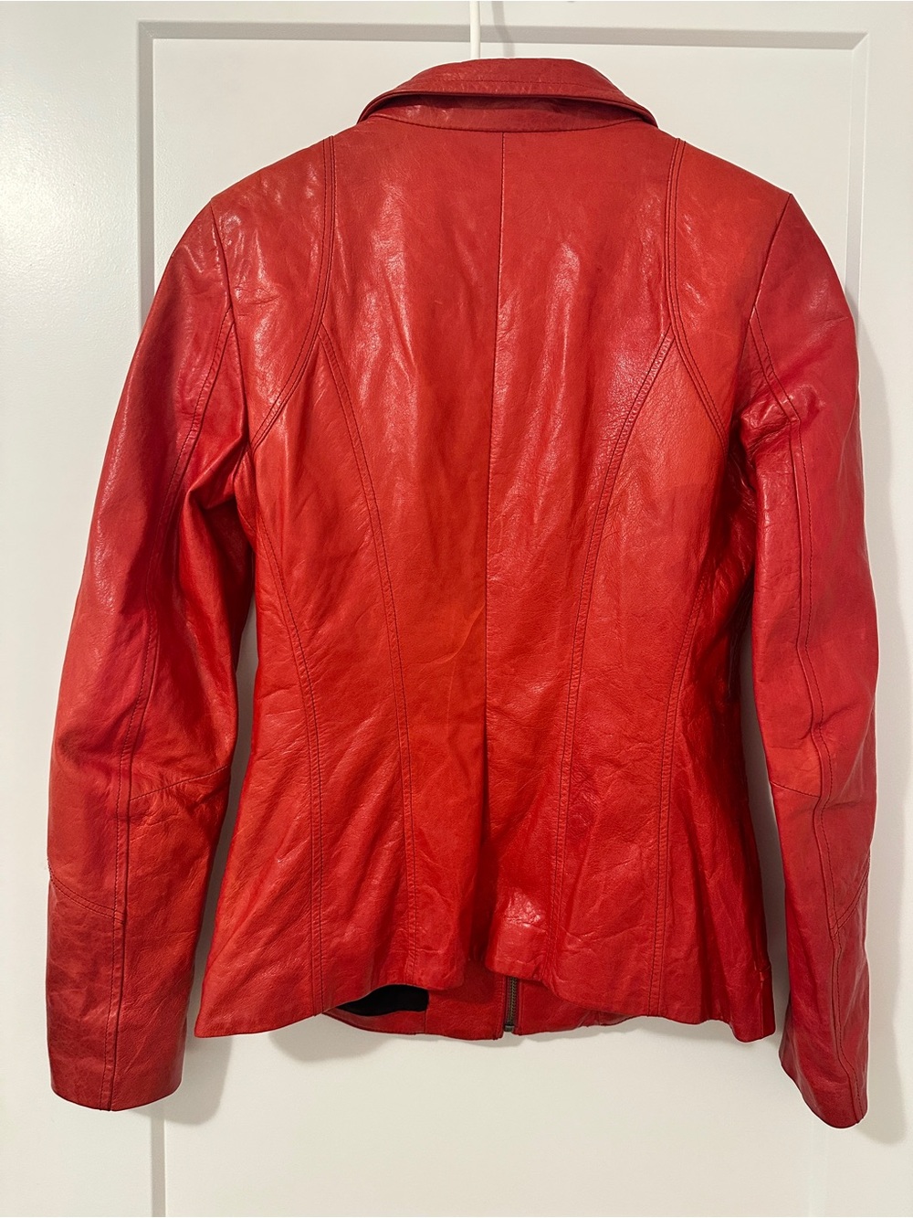 Vintage Danier Red Leather Moto Jacket Size XS Women’s - Picture 8 of 14